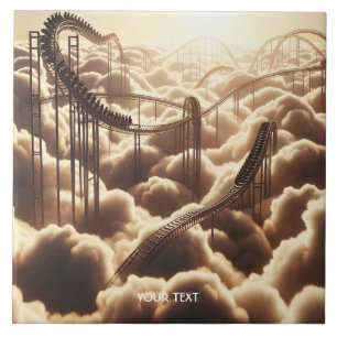 Azulejo Fantasía Cute Rollercoaster En Nubes