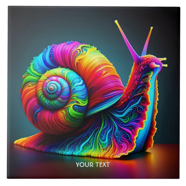 Azulejo Fantasía Cute Snail Muchos Colores (Frente)