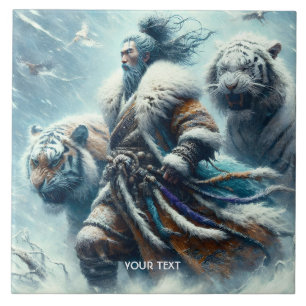 Azulejo Fantasía cute tigres de invierno de Samurai