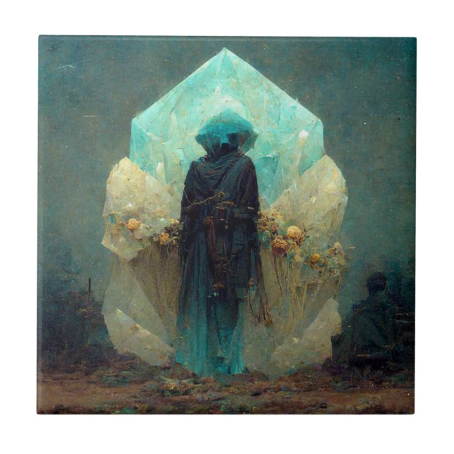 Azulejo Fantasía de ciencia ficción de Crystal Guardian Al (Frente)