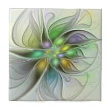 Fantasia de Flor Colorida Abstracta Moderna Fracta