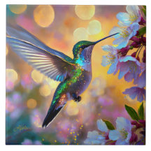 Fantasía de flor de cerezo Colibrí
