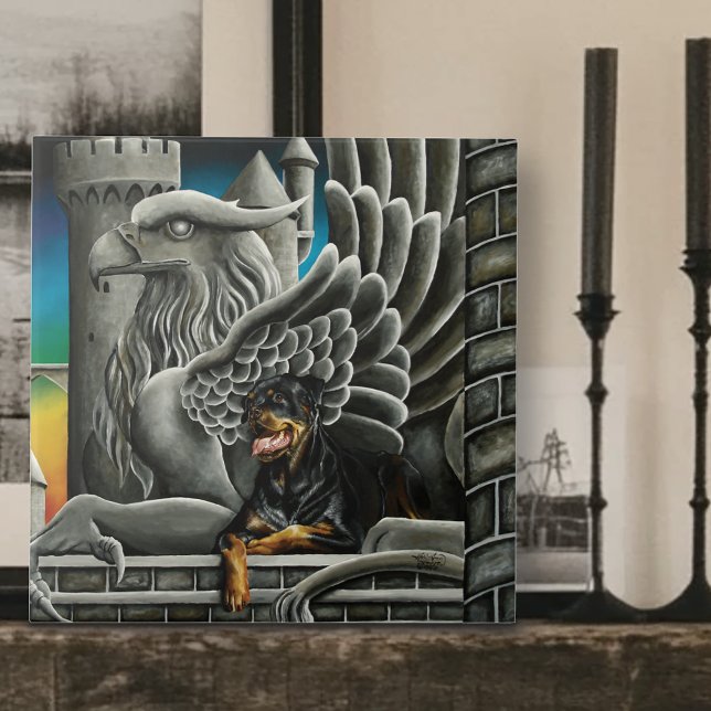Azulejo Fantasía de Rottweiler Dog Gargoyle (Subido por el creador)