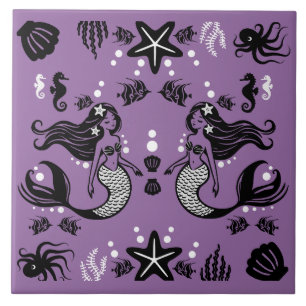 Azulejo Fantasía de Sirena Morada
