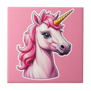 Azulejo Fantasía de Unicornio rosa