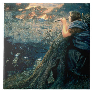 Azulejo “Fantasía del crepúsculo” de Edward Robert Hughes