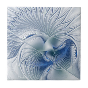 Azulejo Fantasía dinámica abstracta tonos azules arte frac
