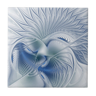 Azulejo Fantasía dinámica abstracta tonos azules arte frac