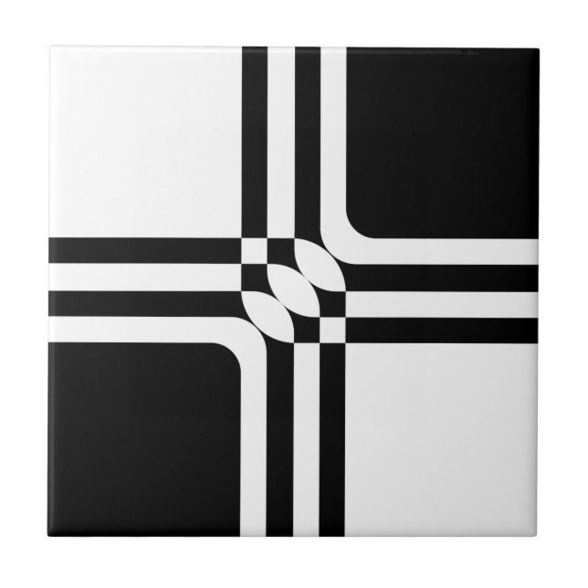 Azulejo Fantasía en blanco y negro (Frente)