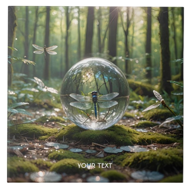 Azulejo Fantasía Esfera de Vidrio Cuto Dragonfly (Frente)