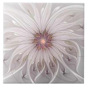 Azulejo Fantasía floral, flor pastel moderna abstracta