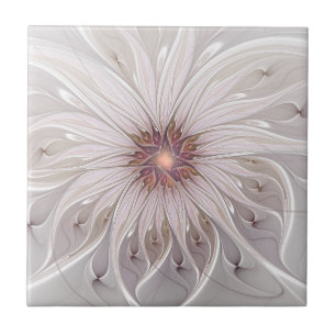 Azulejo Fantasía floral, flor pastel moderna abstracta