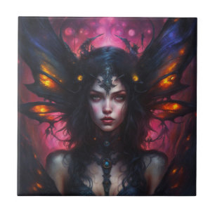 Azulejo Fantasía Hermosas Flores Pixie Hada Princesa