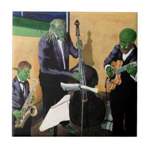 Azulejo Fantasía Jazz Músicos Música Arte Decorativo Tile