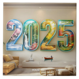 Azulejo Fantasía Lindo 2025 Cuatro Números