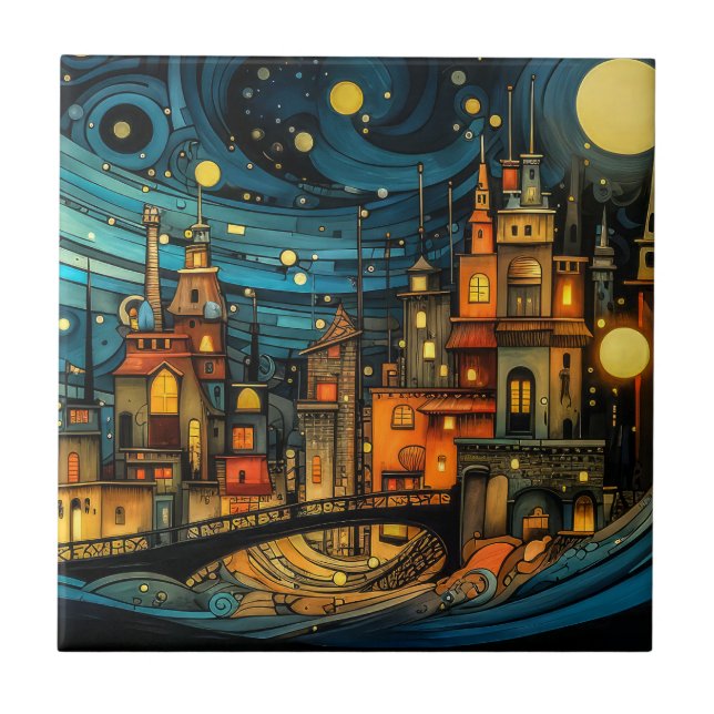 Azulejo Fantasía Mundo #1 Tile Coaster (Frente)