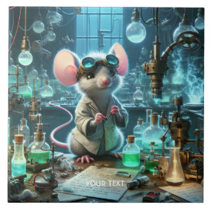 Azulejo Fantasía, pequeña y pequeña científica del ratón