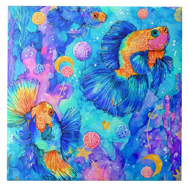 Azulejo Fantasía Subacuática (Frente)
