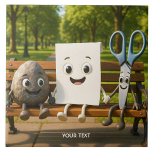 Azulejo Fantasía tijeras de papel de rock cutáneo