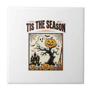 Azulejo Fantasma de Halloween Es La Temporada Casa Embruja
