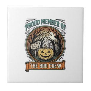 Azulejo Fantasma de Halloween Orgulloso Miembro Boo Crew V
