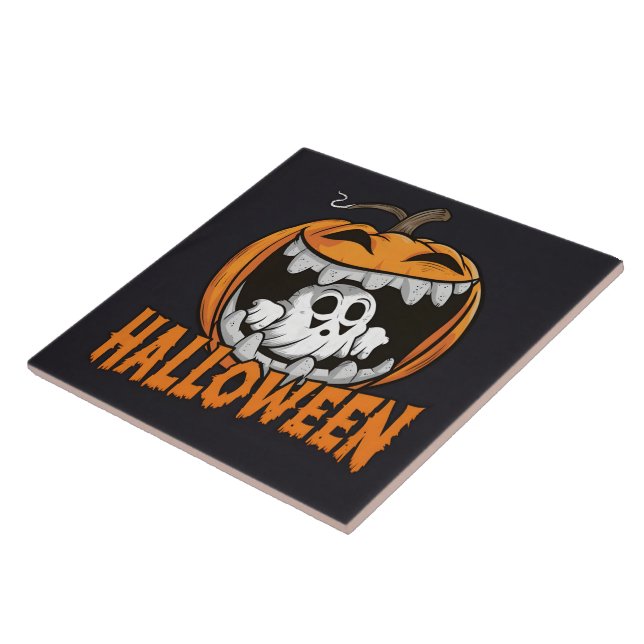 Azulejo Fantasma emergiendo de una calabaza gigante de Hal (Lado)