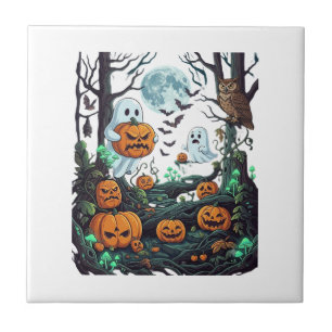 Azulejo Fantasmagóricos murciélagos de Halloween Calabazas
