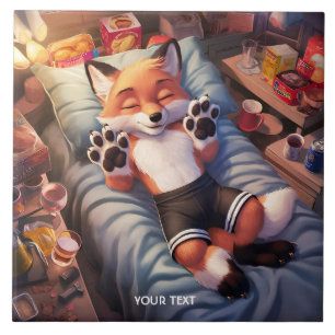 Azulejo Fantasy Cuse Bebé Fox Sleeping