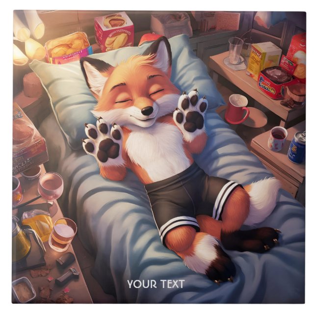 Azulejo Fantasy Cuse Bebé Fox Sleeping (Frente)