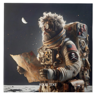 Azulejo Fantasy Cute Astronauta Mapa de espacio