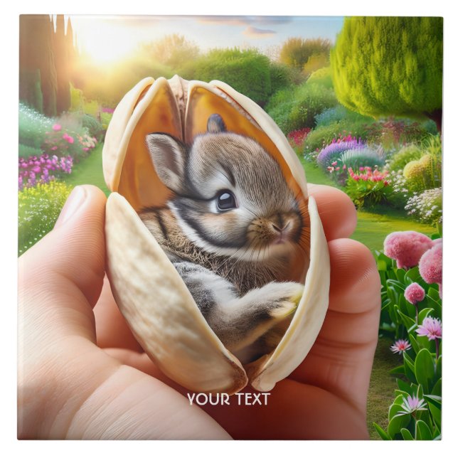 Azulejo Fantasy Cute Baby Rabbit Garden (Frente)