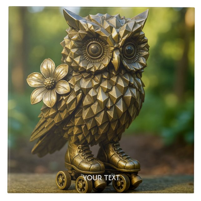 Azulejo Fantasy Cute Brass Owl Skates (Frente)