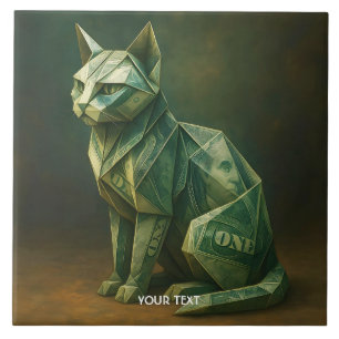 Azulejo Fantasy Cute Cat Money Origami