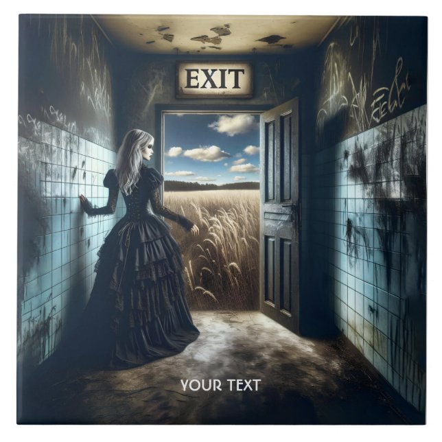 Azulejo Fantasy Cute Chica corredor de salida (Frente)