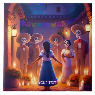 Azulejo Fantasy Cute Chica Ghostly Ancestores