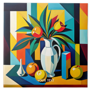 Azulejo Fantasy Cute Cubist Still Life