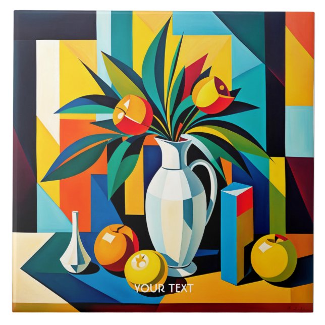 Azulejo Fantasy Cute Cubist Still Life (Frente)