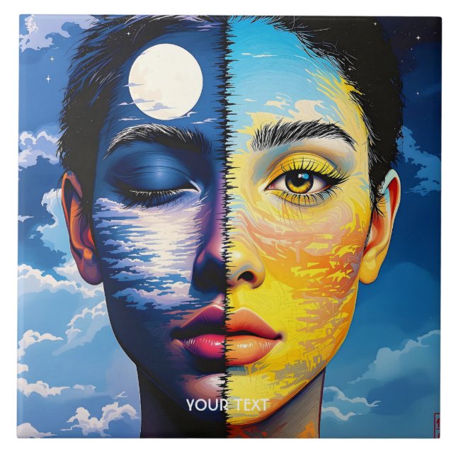 Azulejo Fantasy Cute Day Night Face (Frente)