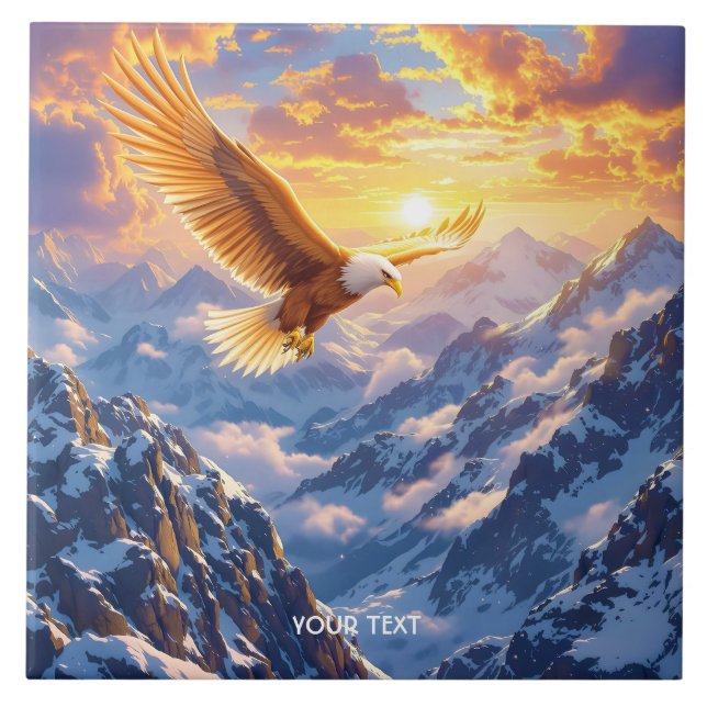 Azulejo Fantasy Cute Eagle Mountains Sunrise (Frente)