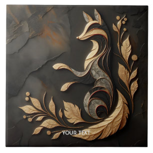 Azulejo Fantasy Cute Elegant Fox Drawing