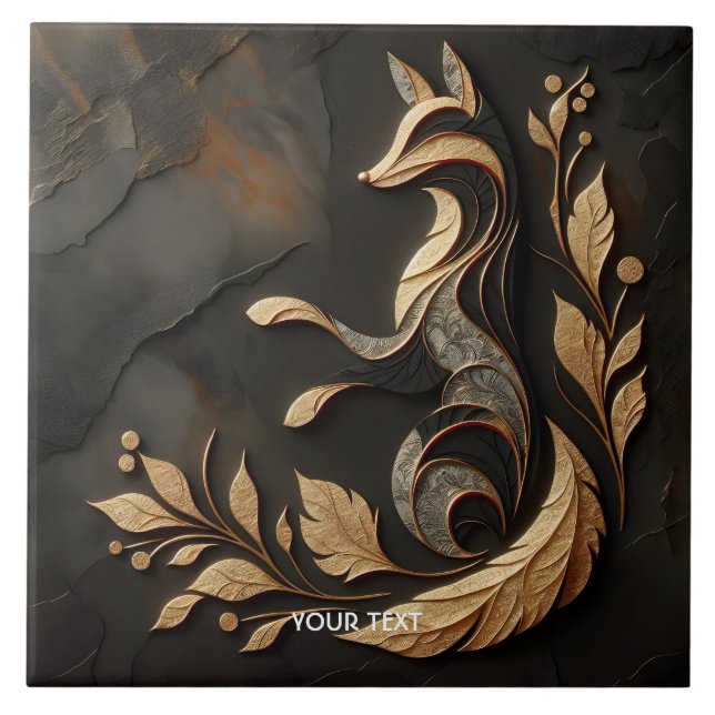 Azulejo Fantasy Cute Elegant Fox Drawing (Frente)