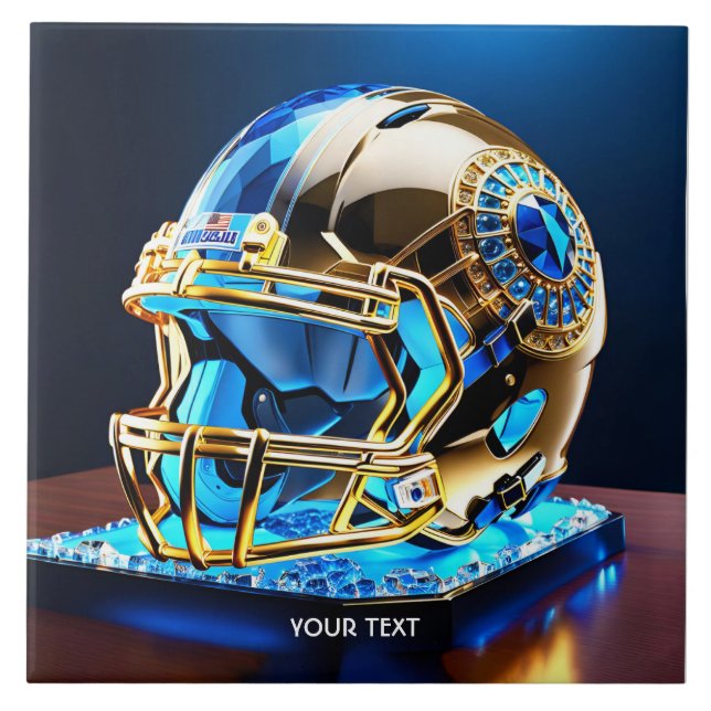 Azulejo Fantasy Cute Football Blue Helmet (Frente)