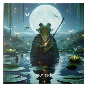 Azulejo Fantasy Cute Frog Samurai Katana