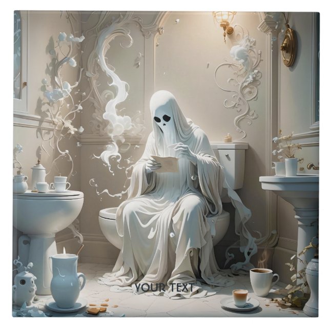 Azulejo Fantasy Cute Ghost Bathroom Paper (Frente)