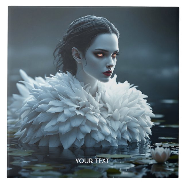 Azulejo Fantasy Cute Lake Swan White (Frente)