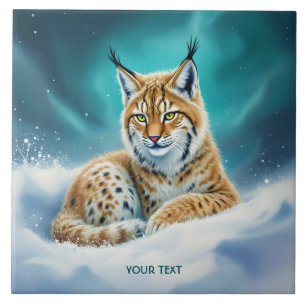 Azulejo Fantasy Cute Lynx Cub Winter