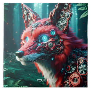 Azulejo Fantasy Cute Mechanic Fox Cyborg