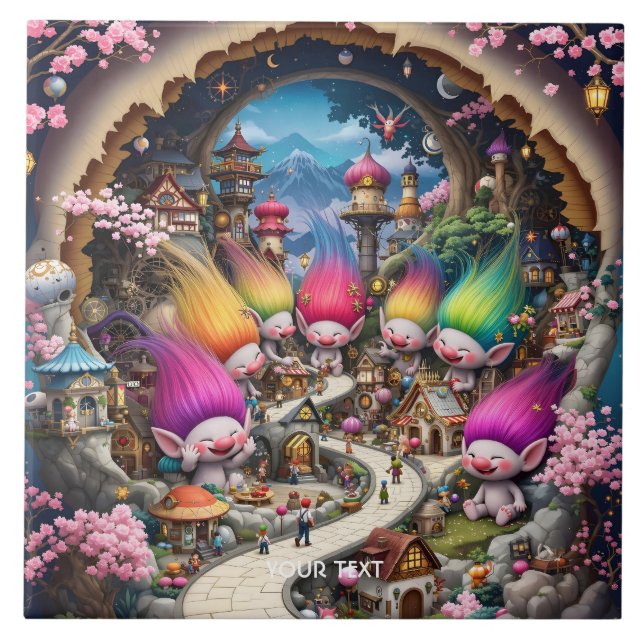 Azulejo Fantasy Cute Mini Troll City (Frente)