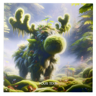 Azulejo Fantasy Cute Moss Moose Forest