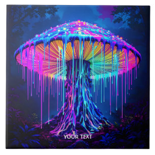 Azulejo Fantasy Cute Mushroom Surreal Forest